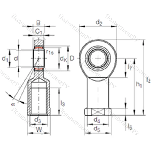 Подшипник скольжения сферический GIR 80 UK-2RS
