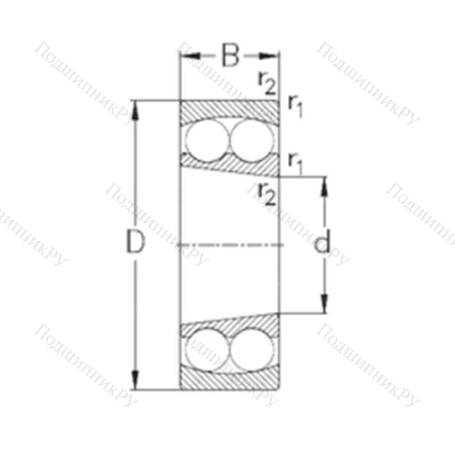 Подшипник шариковый радиальный самоцентрирующийся 2313-K