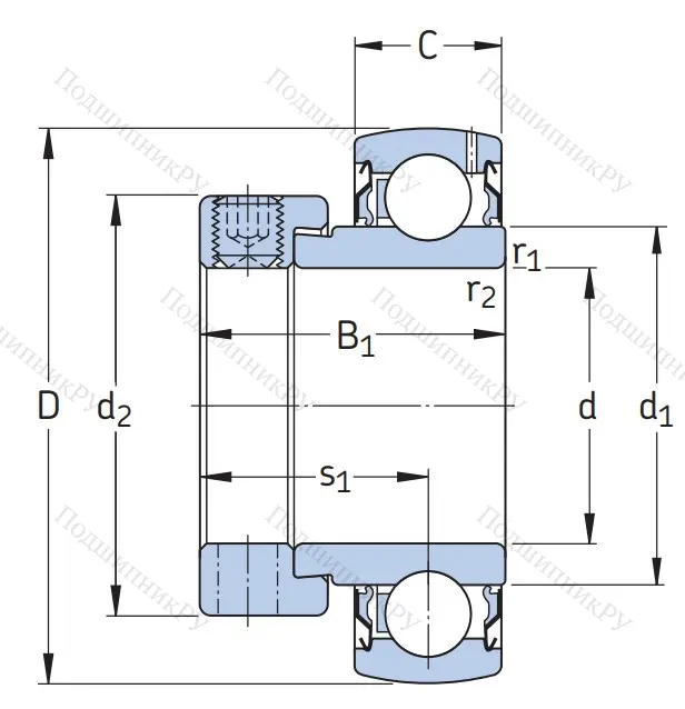 Корпусный подшипник YET 208-108