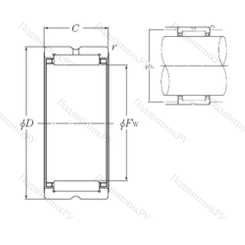 Подшипник игольчатый радиальный NK 17/16R