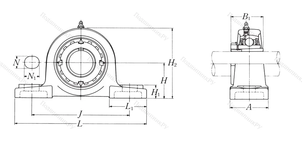 Подшипниковый узел UKP 211 D 1