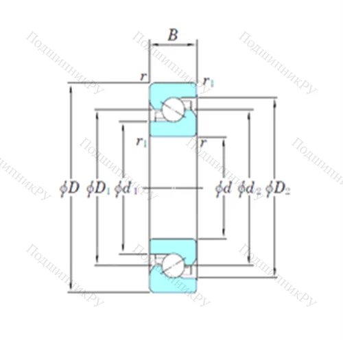 Подшипник шариковый упорно-радиальный SAC 4072B от производителя  KOYO