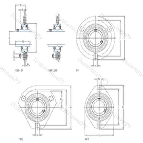 Подшипниковый узел шариковый радиальный PFD 25 TF