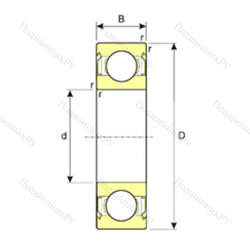 Подшипник шариковый радиальный 608-ZZ