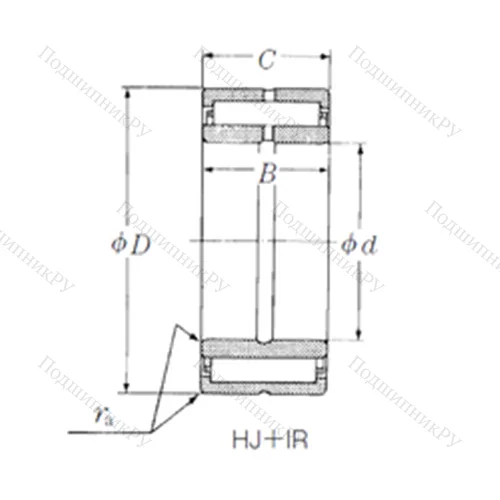 Подшипник игольчатый радиальный HJ-607632 + IR-506032