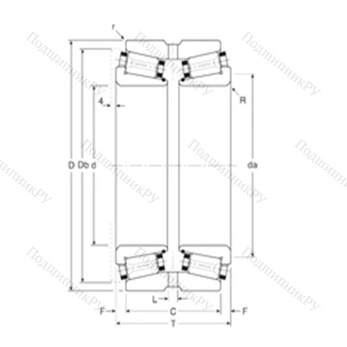 Подшипник роликовый радиально-упорный 101041X/101076XG