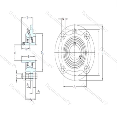 Подшипниковый узел шариковый радиальный FYC 60 TF