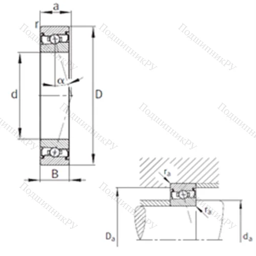 Подшипник шариковый радиально-упорный HCS 7024-C-T-P 4S