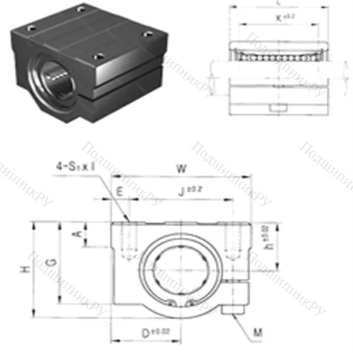 Подшипник шариковый линейный SCJ 12UU