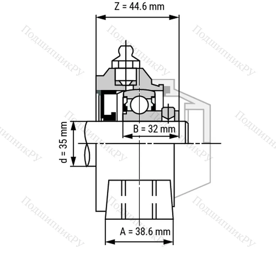 Подшипниковый узел WP-SSBP 207 - Вал: 35 мм