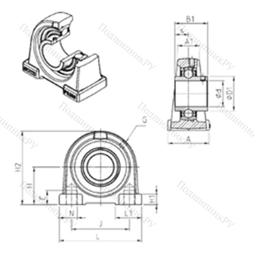 Подшипниковый узел шариковый радиальный UCPA 212 от производителя  SNR