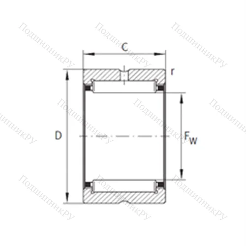 Подшипник игольчатый радиальный NK 18/16-XL