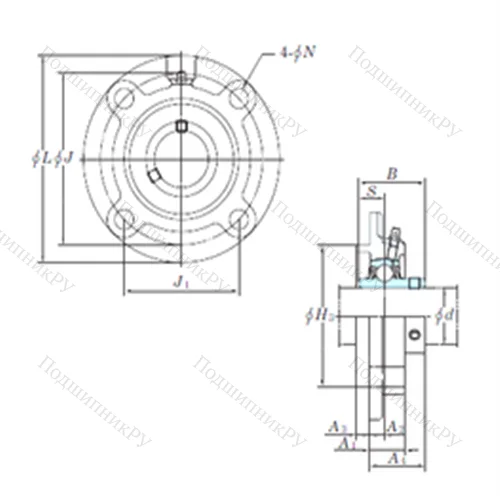 Подшипниковый узел шариковый радиальный UCFC 212-36