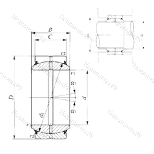Подшипник скольжения сферический GE 30ES-2RS