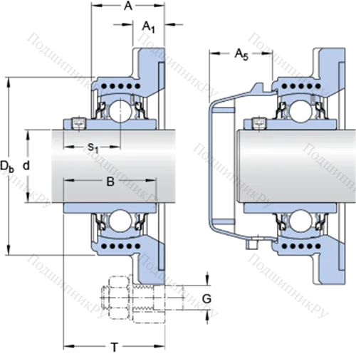 Фланцевые подшипниковые узлы типа Y (корпус типа Y-TECH, квадратный фланец, крепление стопорными винтами) FYWK 25 YTA