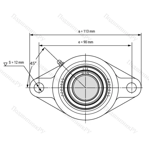 Подшипниковый узел SSUCFL 203 - Вал: 17 мм от производителя  LPZ