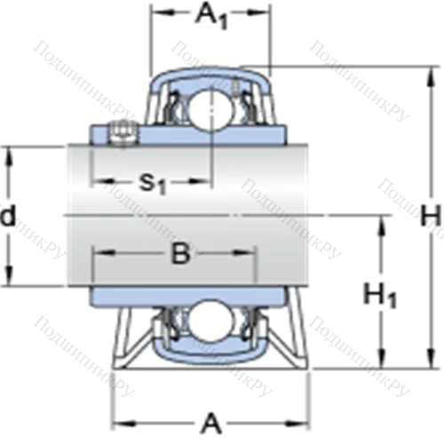 Стационарные подшипниковые узлы типа Y (литой корпус, крепление стопорными винтами) P 35 TF