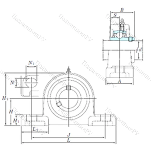 Подшипниковый узел шариковый радиальный UCP 315SC