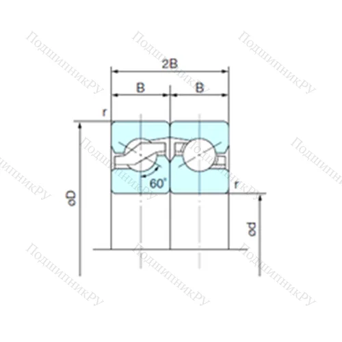 Подшипник шариковый упорно-радиальный спаренный 40TAB 07DF от производителя  NACHI