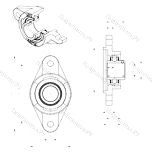 Подшипниковый узел шариковый радиальный UCFLZ 208
