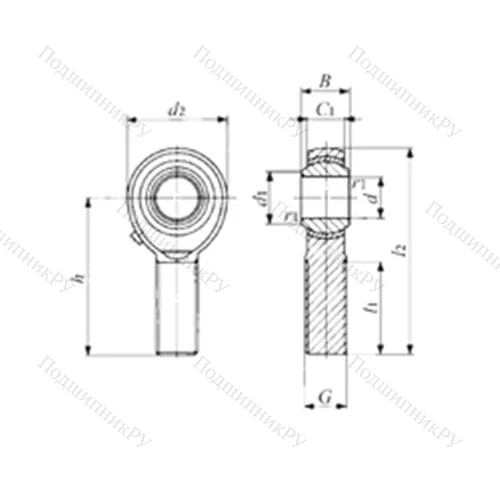 Подшипник скольжения сферический POS 18