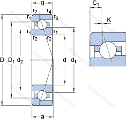 Подшипник 7007 CE/HCP 4AH 1