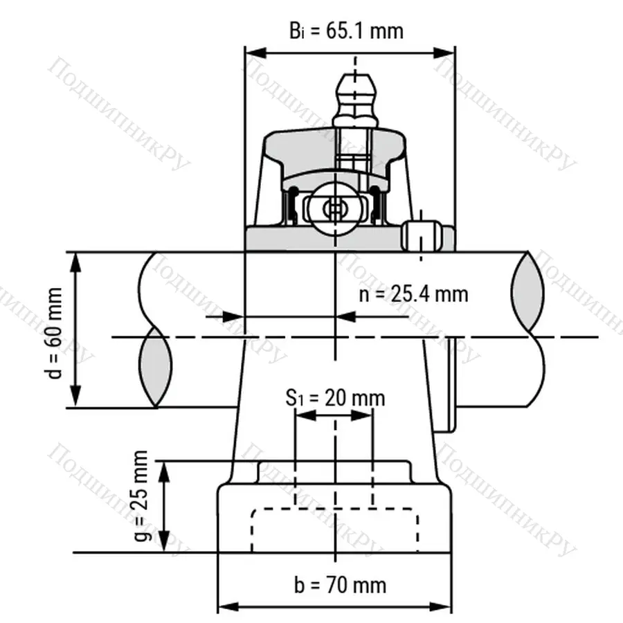 Подшипниковый узел UCP 212 - Вал: 60 мм