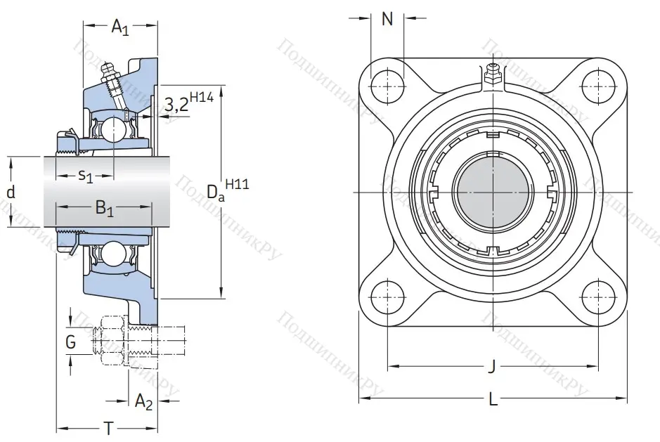 Подшипниковый узел FYJ 55 KF