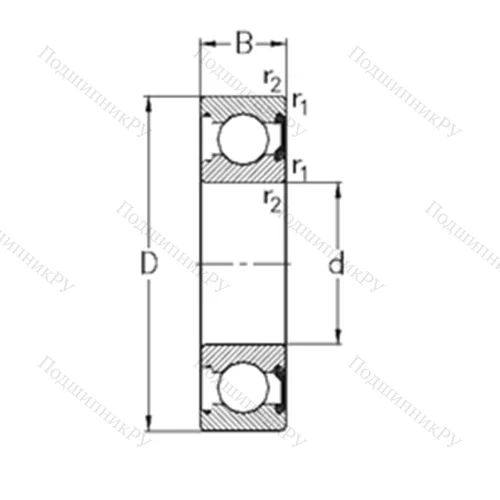 Подшипник шариковый радиальный 6311-2RSR