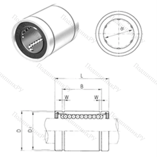 Подшипник шариковый линейный LM 5UU