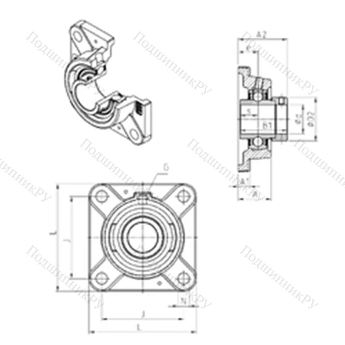 Подшипниковый узел шариковый радиальный EXFE 206