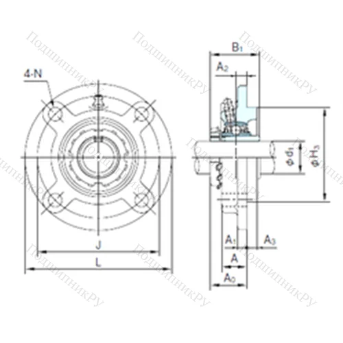 Подшипниковый узел шариковый радиальный UKFCX 15+H 2315