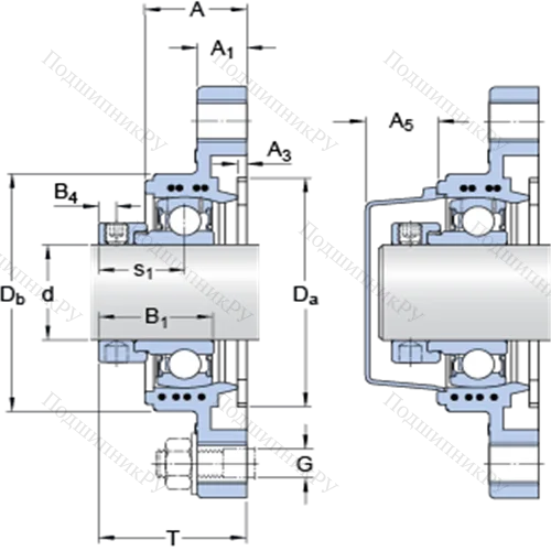 Фланцевые подшипниковые узлы типа Y (корпус типа Y-TECH, овальный фланец, крепление стопорными винтами) FYTBK 20 FE