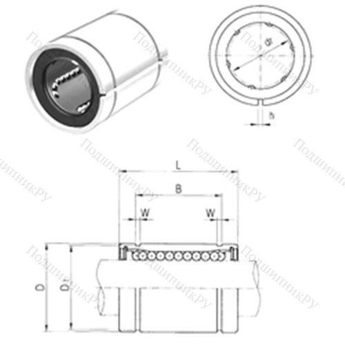 Подшипник шариковый линейный LM 35AJ