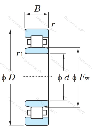 Роликовый цилиндрический подшипник NU 313 от производителя  KOYO