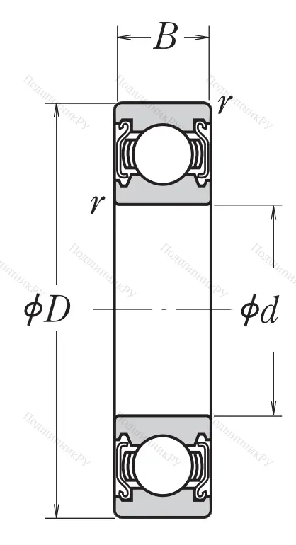 Однорядный шариковый подшипник 6815 ZZ