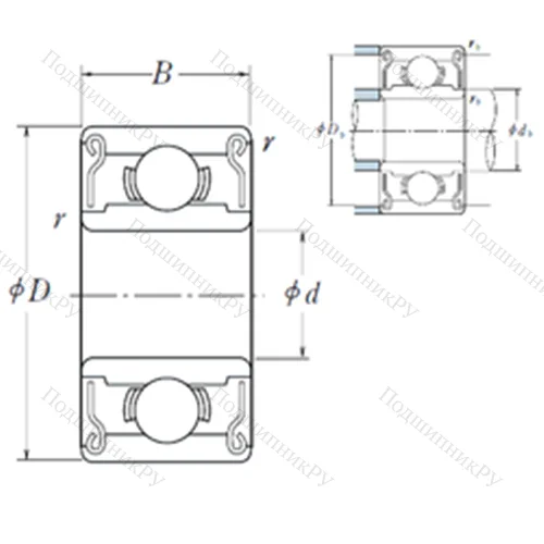 Подшипник шариковый радиальный 691XZZ