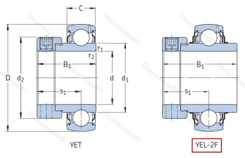 Корпусный подшипник YEL 204-2F в Ярославле