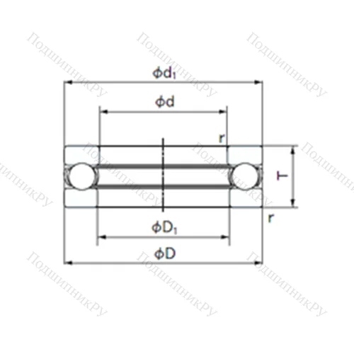 Подшипник шариковый упорный 2923