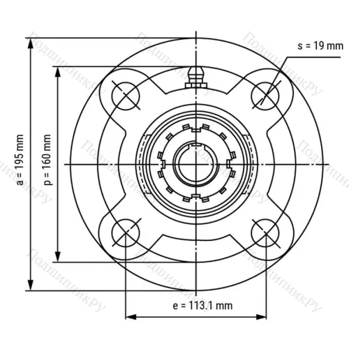 Подшипниковый узел UKFC 212+H 2312 - Вал: 55 мм от производителя  LPZ
