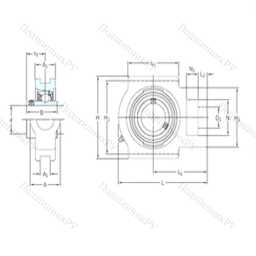 Подшипниковый узел шариковый радиальный TU 1.7/16 TF