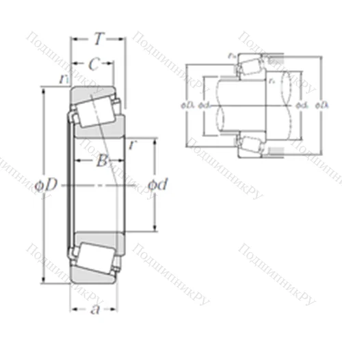 Подшипник роликовый радиально-упорный 4T-1780/1729 от производителя  NTN