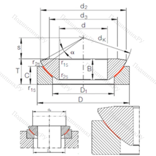 Подшипник скольжения сферический GE 45 AW