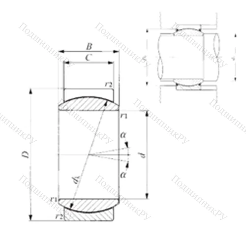 Подшипник скольжения сферический GE 17EC