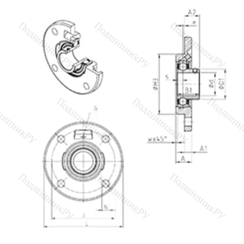 Подшипниковый узел шариковый радиальный USFCE 208