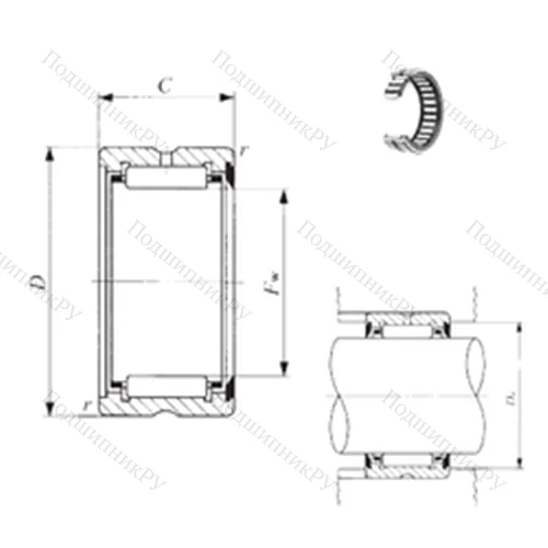 Подшипник игольчатый радиальный BR 101816 U