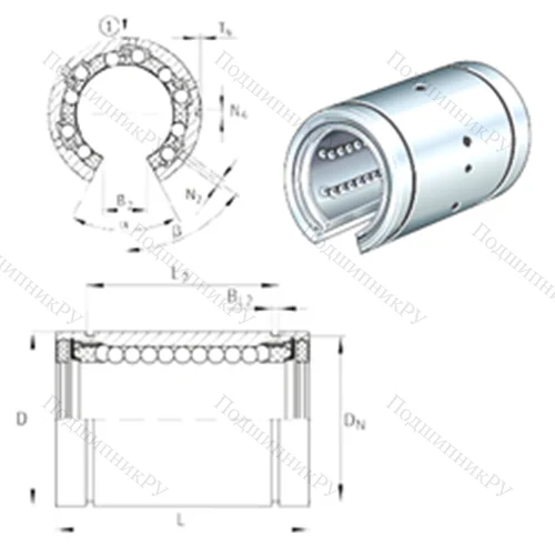 Подшипник шариковый линейный KBO 25