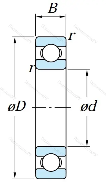 Однорядный шариковый подшипник 6310 ZZ C 3