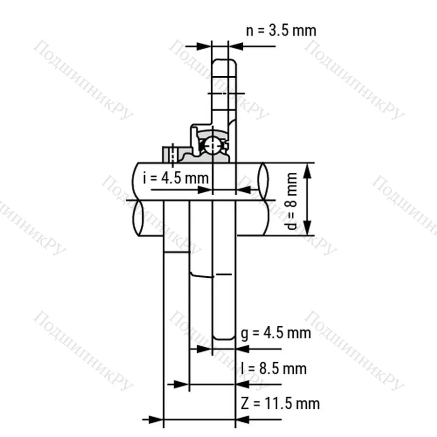 Подшипниковый узел KFL 08-ST - Вал: 8 мм