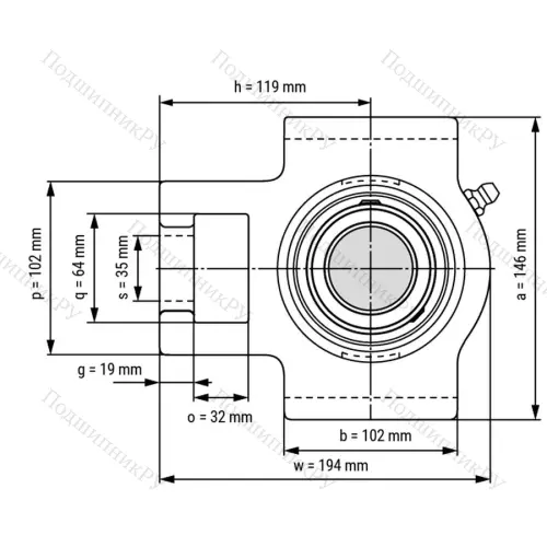 Подшипниковый узел UCT 306 - Вал: 30 мм от производителя  LPZ